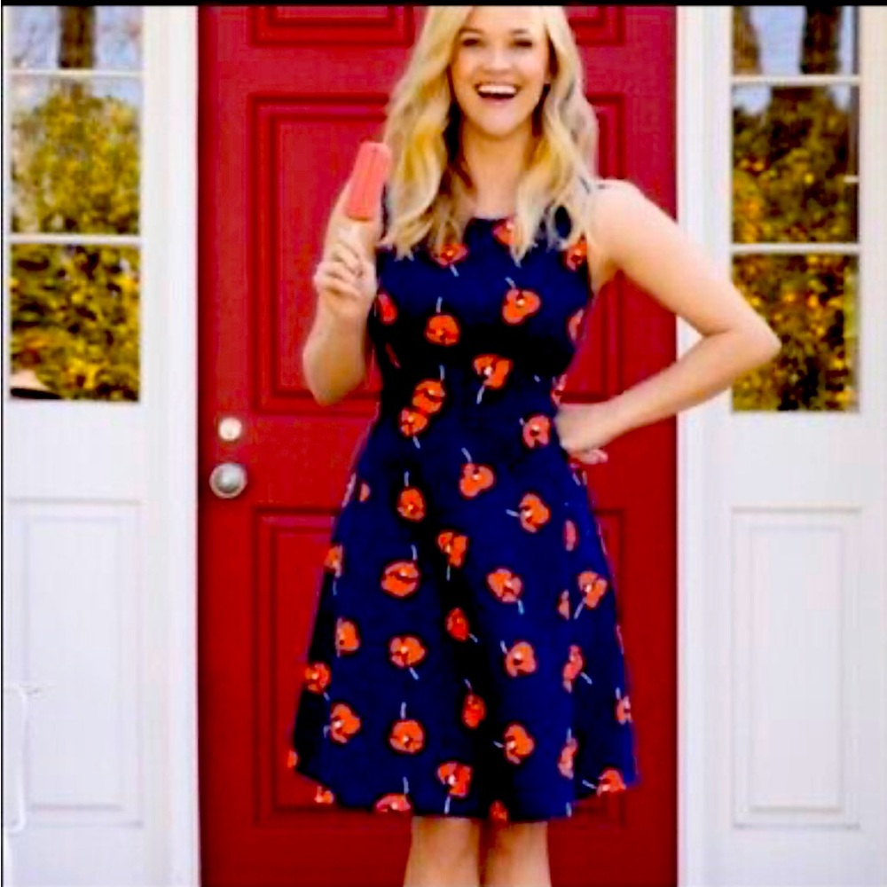 Draper James Navy Poppy dress A Line size 2